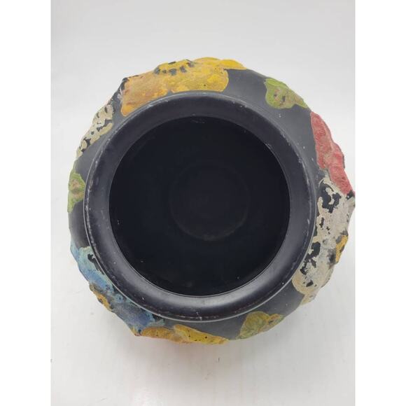 Vintage Tiffin Vase, Black Satin Glass, Coralene Poppy Flowers - Picture 6 of 6